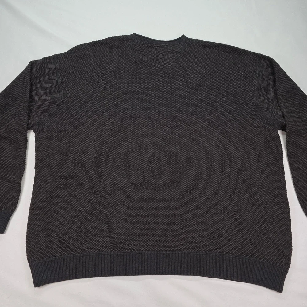 Tommy Bahama Mens XXL‎ V-Neck Sweater Brown Cotton Wool Blend Textured Knit